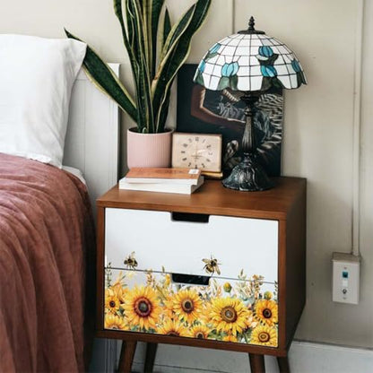OLYCRAFT 3pcs/Set Sunflowers Rub on Transfers for Furniture and Crafts 6x12 Inch Plants Theme Furniture Transfer Sticker Decals Transfer Stickers Rub on Decals for Wood Furniture Home Decoration - style: Sunflower