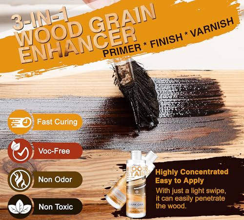 Water Based Wood Stain 8.5oz, Dark Walnut – Indoor Outdoor Furniture Stain - color: Dark Walnut