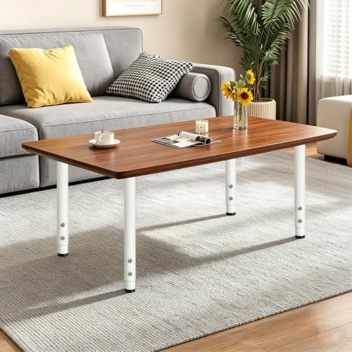 Jahof Adjustable Table Legs 22-36 inch (55-90 cm), Ø42/38 mm (4, White) - color: White