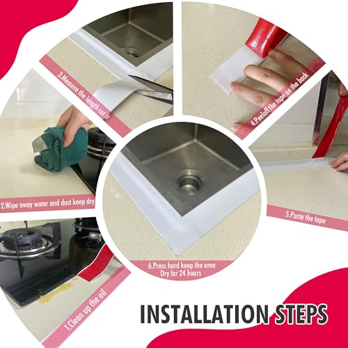 Self-Adhesive Waterproof Caulk Tape for Toilet, Tub, Kitchen, Bath - style: 2 Rolls-RIF