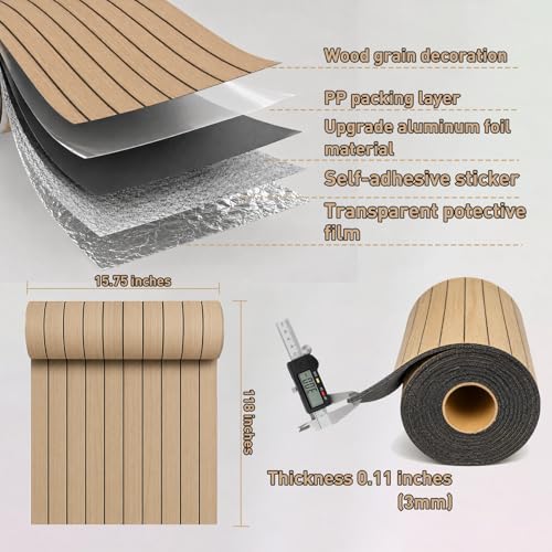 Peel and Stick PVC Slat Wall Panel, 3D Faux Oak, 15.8" x 118" - color: Oak, size: 15.8" x 118"