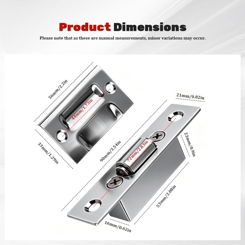 Roller Catch, Cabinet Door Buffer Closing Accessories,Silver - color: Silver