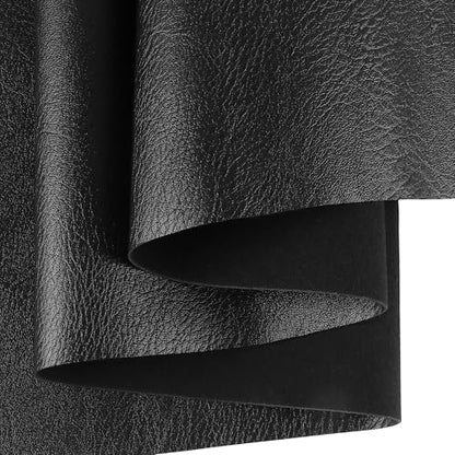 Leather for Furniture,Black Vinyl Faux Leather Sheets. - color: Crack Black, size: 1 Yard