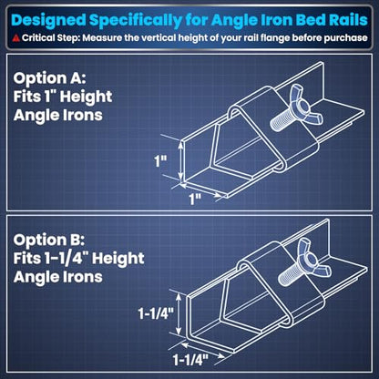 4 PCS 1-1/4IN 304 Stainless Steel Bed Frame Rail Brackets,Heavy Duty Bed Frame Hardware,Bed Rail Brackets for Connecting Bed Frame Rails,Butterfly Knob Clamp Kit - size: 4PC 1-1/4IN