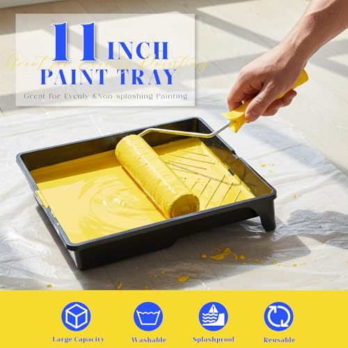 18Pcs Paint Roller Kit with 3.3ft Extension Pole