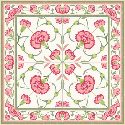 HOMETITUTE Pink Carnation Floral Peel Stick Floor Tile 12x12 Vinyl - color: Pink#5
