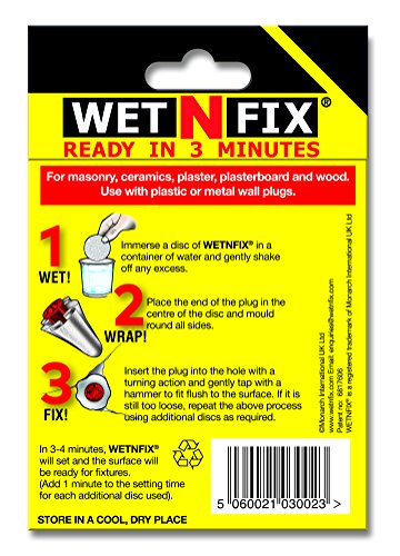 WETNFIX (20 Discs) - Fixing Wall Plugs Fast! No Need to Fill or redrill.