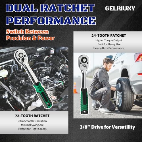 6 Pcs Offset Extension Wrench Set, 3 Extension Clamps with 24T&72T Ratchets