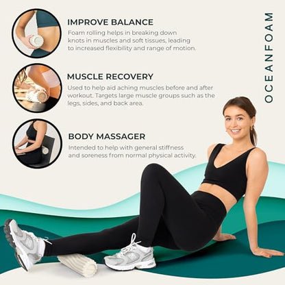 Oceanfoam Ripple Roller - Small Foam Roller for Physical Therapy (Natural) - color: Natural