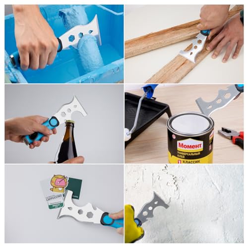 KEZERS 13-In-1 Painter’s Tool, 3" Stainless Steel Putty Knife Scraper