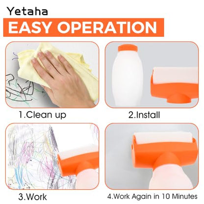 Yetaha 500ml Orange Refillable Paint Roller Kit