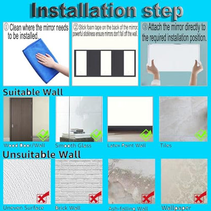 40 Pcs Peel and Stick Beveled Mirror Glass Tile.6x3 Inch Mirror Backsplash Tiles. Cute Mirror Strip Tile for Kitchen, Bathroom Wall. 40 Pcs - size: 6x3 Inch ( 40 Pack )