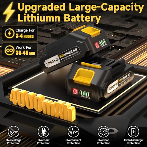 DODOWIN 21V Power Drill Set, 2 Batteries, Charger, Variable Speed - style: 2 Independent Battery