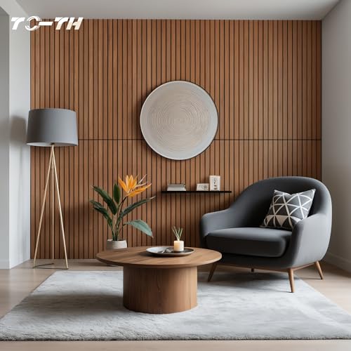 TO-TH Acoustic Wall Panels Wood-Look Sound Dampening Panel 10 Pack, Cherry - color: Cherry, size: 10 pcs - 47.2'' * 23.6''