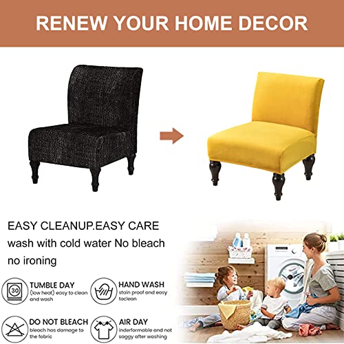 Eco-Ancheng Armless Chair Slipcover Removable Armless Accent Chairs Covers Washable Armless Slipper Chair Slipcover Printed Armless Chair Furniture Protector Covers for Living Dining Room Hotel - color: A21