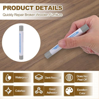PATIKIL 4Pcs Wood Furniture Repair Markers with Scraper, Mixed Oil Grey - color: Mixed Oil Grey