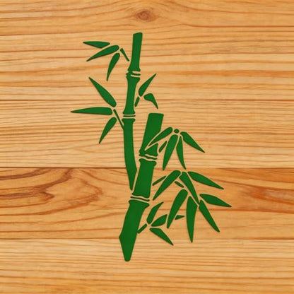 TIAMECH A4 Reusable Bamboo Stencil for Painting - style: Asian Bamboo Leaves