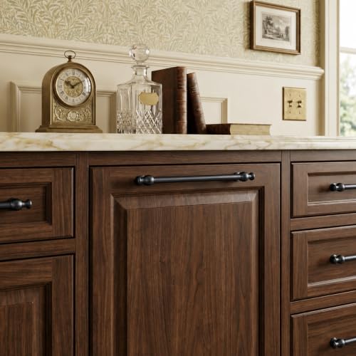 khtumeware 5-Pack 5-Inch(128mm) Matte Black Cabinet Pulls - color: Matte Black, size: 5"(128mm) Hole Center