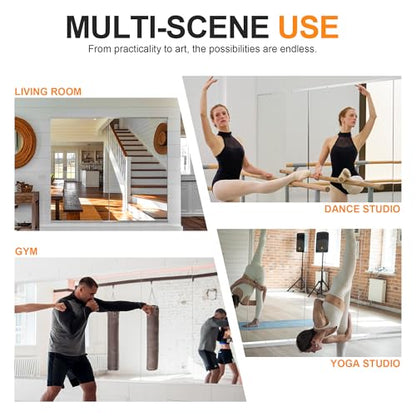 Delma Home Gym Mirror, 48''x28''x2PCS Silver Wall Mounted - size: 48''x28''x2PCS
