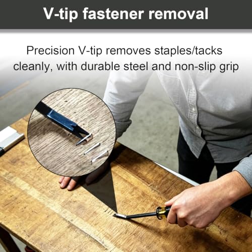 5 pcs Heavy Duty Upholstery Staple Remover Tool Set, Nail Puller Plier, Tack Lifter, Fastener Remover for Carpet,Furniture,Floor,Photo Frame,Wall with Zipper Bag - color: 5 Pcs