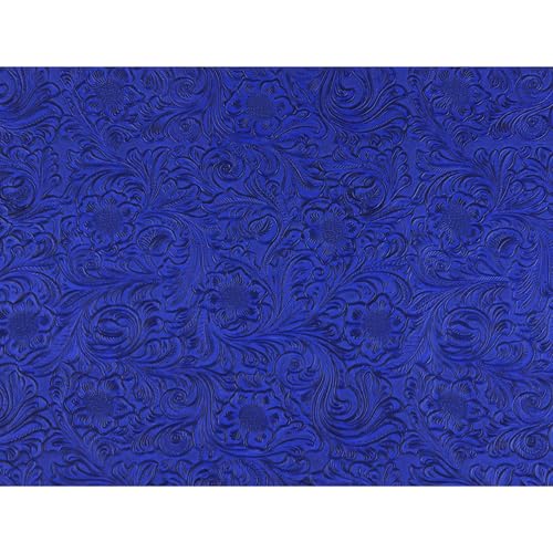 Solid Color Embossed Faux Leather Sheets 12 "x53 (30cm x 135cm) Embossed Texture Leather Fabric, Widely Used in Leather Earrings, Keychains, Sewing DIY Projects ﻿ (Royal Blue) - color: Royal Blue