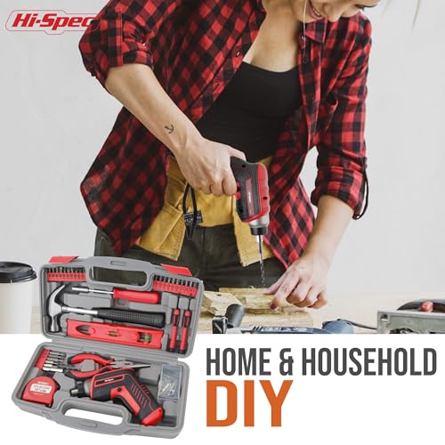 Hi-Spec 3.6V USB Electric Screwdriver for Home Repairs and Assembly, Red - color: Red, size: 35 Pieces