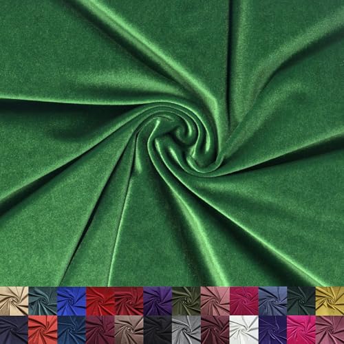 Stretch Velvet Fabric by the Yard - 58/60" Wide Soft Velvety Cloth for Sewing Dresses, Gowns, Upholstery, Costumes and DIY Crafts - 92% Polyester 8% Spandex - Ultra Emerald - 1 Yard - color: Ultra Emerald, size: Precut 1 Yard