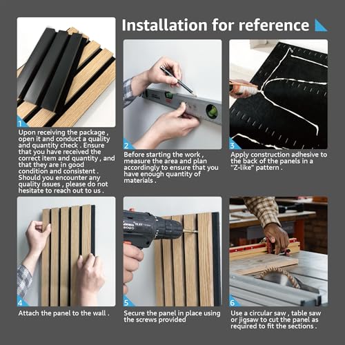 Art3d Acoustic Wood Slat Panels 94.5"x24", 2-Pack, 31sq.ft, Oak - color: Oak