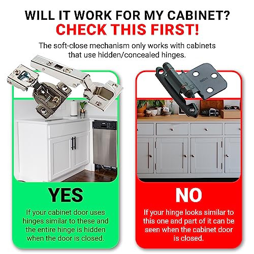 5 Pack Rok Hardware Soft Close for Cabinet Doors/Metal Soft Close Adapter/Damper/Hardware/Zinc/Hinge/European Made! SCD101 - size: 5 Pack