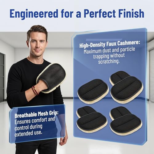 5 Pack Car Interior Cleaning Glove Microfiber Dust Mitt for Dashboard & Leather Seats Reusable Washable Car Care Detailing Accessory