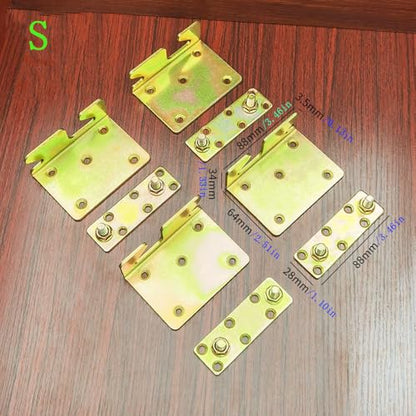 Bed Rail Brackets Bed Frame Hardware Gold - color: Gold, size: Small