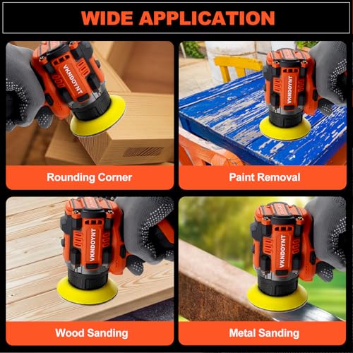 Brushless Cordless Polisher, 2 Variable Speed Mini Buffer Polisher (0-500/0-3000 RPM), 2x2600mAh Batteries, 1/2/3" Backing Pads, 52 Accessories, Small Sander for Car Detailing/Buffing/Sanding/Waxing