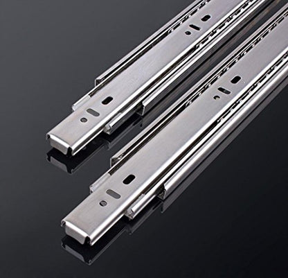 BT-6985 2 Pcs 3-fold Full Extension Ball Bearing Drawer Slides 4.5cm Width (10 inches) - size: 10 inches