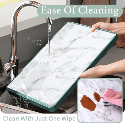 2-Layer Drawer and Shelf Liner for Kitchen Cabinet: 20 in X 10 Ft Non Slip - color: White Marble, size: 19.7"W x 118.1"L