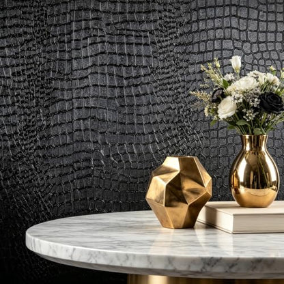 Black Peel and Stick Wallpaper Textured Contact Paper 15.7"×78.8" - size: 15.7" x 78.8"