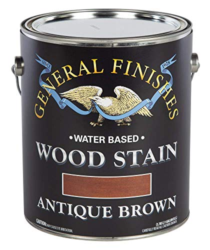 General Finishes Water Based Wood Stain, 1 Gallon, Antique Brown - color: Antique Brown, size: 1 Gallon