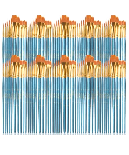 Mr. Pen- Acrylic Paint Brushes Set, 100 Pack, Round & Pointed Tip - color: Blue, size: 100 Pcs
