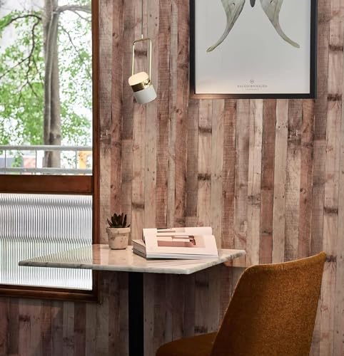 Yun-aeon Natural Wood-Cinnamon Contact Paper Peel and Stick Wallpaper - color: Natural Wood-cinnamon, size: 17.3" x 236"