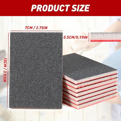 24 PCS Sanding Sponge Block 800-1000 Grit Wet Dry Sandpaper for Wood Metal - color: 800-1000g, size: 24 Pcs