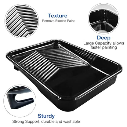 Great Andrew 15 Pcs Paint Tray Set, 9 Inch Plastic Paint Tray with Liners - size: 15 Pack Liners Kit, 9 In