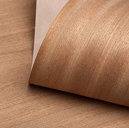 Edge Supply Mahogany Wood Veneer Sheet Flat Cut, 24” x 96”, Non Glued, 10 mil Paper Back, “A” Grade Veneer Face – Easy to Apply Oak Veneer Sheet – Veneer Sheets for Restoration of Furniture