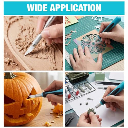 DURATECH 16-Piece Exacto Knife Set for Crafting, Modeling, Pumpkin Carving