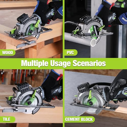 WORKPRO 20V 4-1/2" Cordless Mini Circular Saw with 4.0Ah Battery - style: 20V Cordless Mini Circular Saw