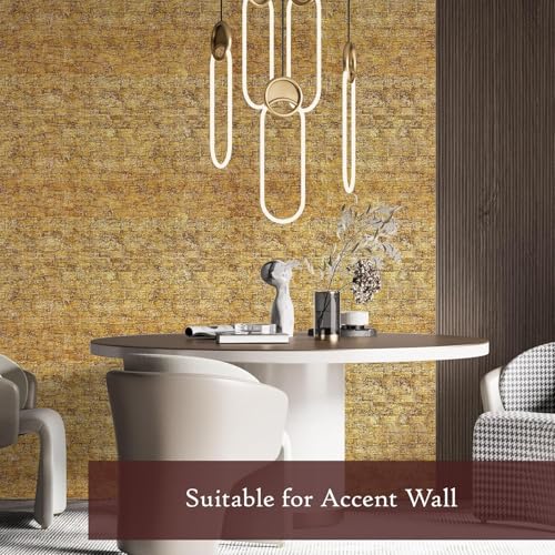 Very Berry Sticker Gold Peel and Stick Wallpaper (15.7" x 78", 1 Pack) - color: Gold, size: 15.7" x 78"