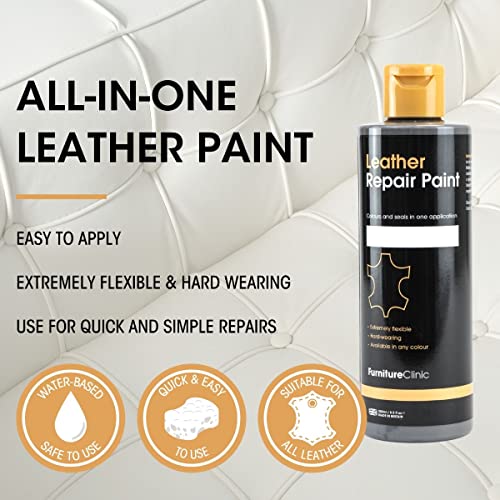 Furniture Clinic Leather Repair Paint, Color and Finish, Beige - color: Beige, size: 500ml / 17oz