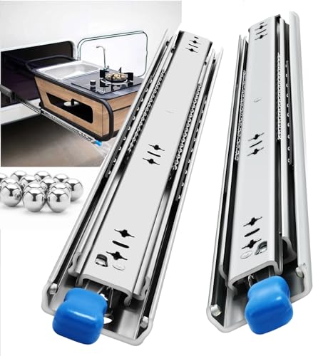 Heavy Duty Locking Drawer Slides Load 194 lbs Full Extension Runners with Lock 12 14 16 18 20 22 24 26 28 30 32 34 36 38 40 Inch Side Mount Rails for Drawer Capacity 194lb 1 Pair - size: 34 inch