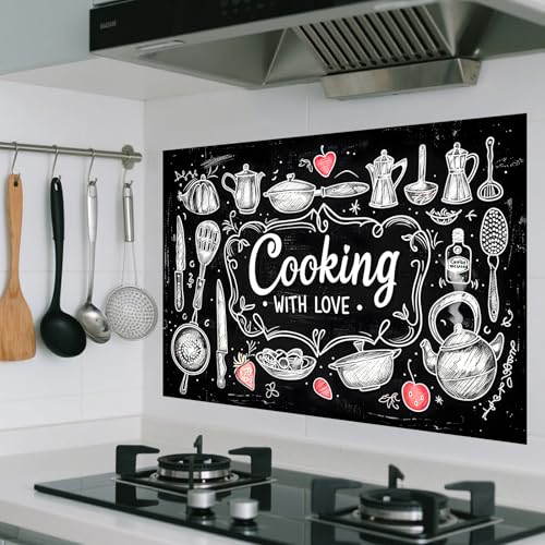 Nuxovilar Kitchen Backsplash Peel and Stick Wallpaper,17.72"x27.56" - color: A-Cooking Style