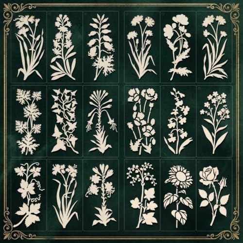 Flower Stencils for Painting, Reusable Floral Wall & Furniture Stencils - size: 6inx 3in