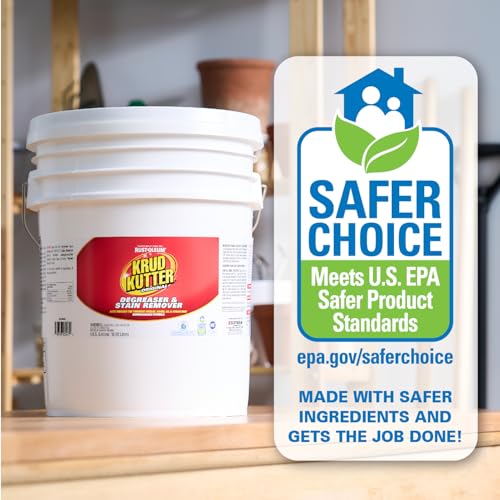 Krud Kutter Original Concentrated Cleaner Degreaser, 5 Gallon, Heavy Duty Multi Surface Cleaner for Grease, Oil and Tough Stains, Dilutable Formula for Commercial, Garage and Outdoor Use