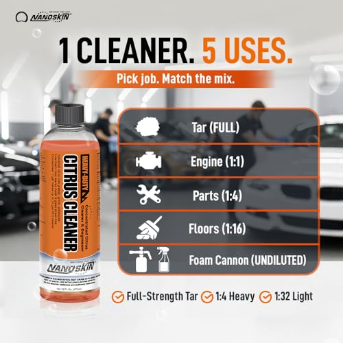 Nanoskin HEAVY DUTY Citrus Cleaner Degreaser for Tar Removal, 32 Oz - size: 16 Fl Oz (Pack of 2)